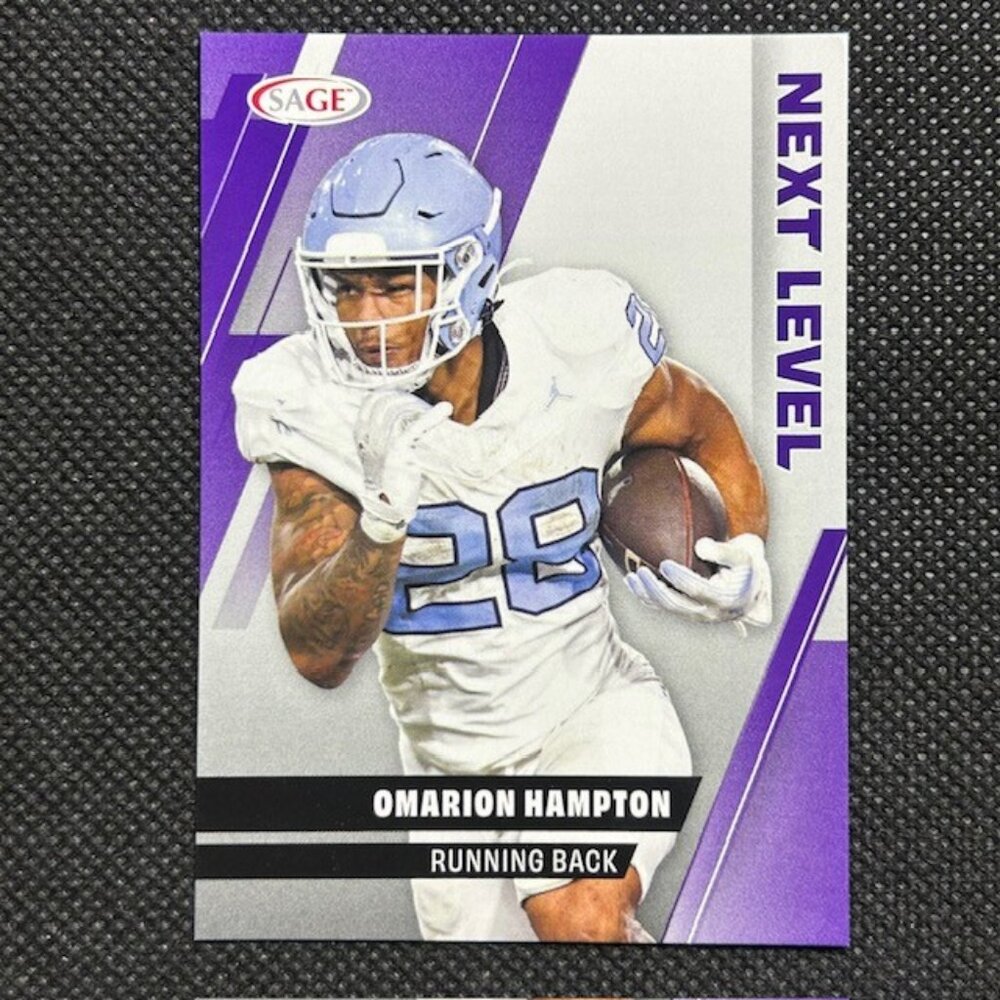 2025 SAGE HIT Low Series Omarion Hampton Purple #90 RC ROOKIE LA Chargers